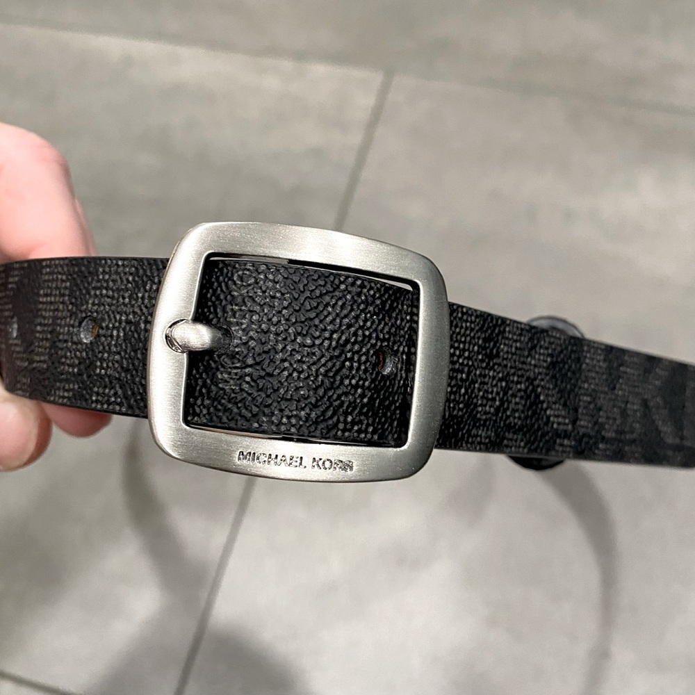 Michael Kors Black Belt with Silver Buckle